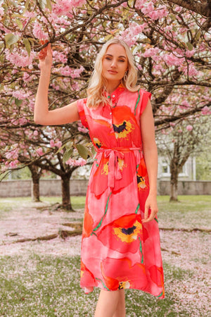 Carraig Donn Poppy Floral Printed Midi Dress