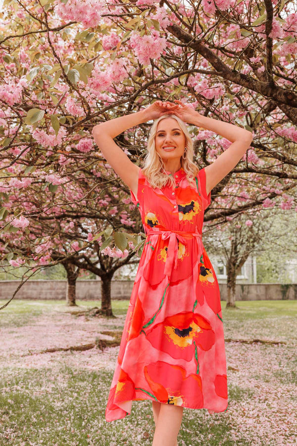 Carraig Donn Poppy Floral Printed Midi Dress
