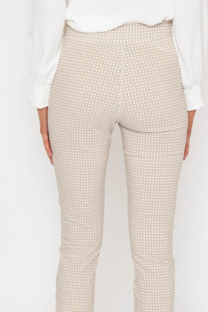 Carraig Donn Print Button Trousers in Sand