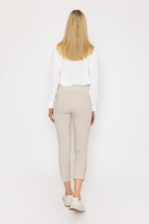 Carraig Donn Print Button Trousers in Sand