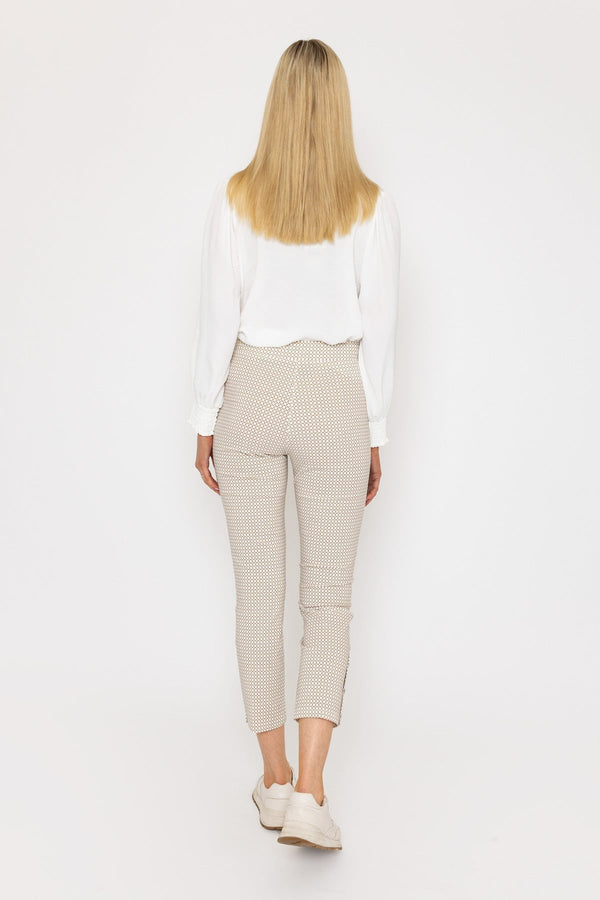 Carraig Donn Print Button Trousers in Sand