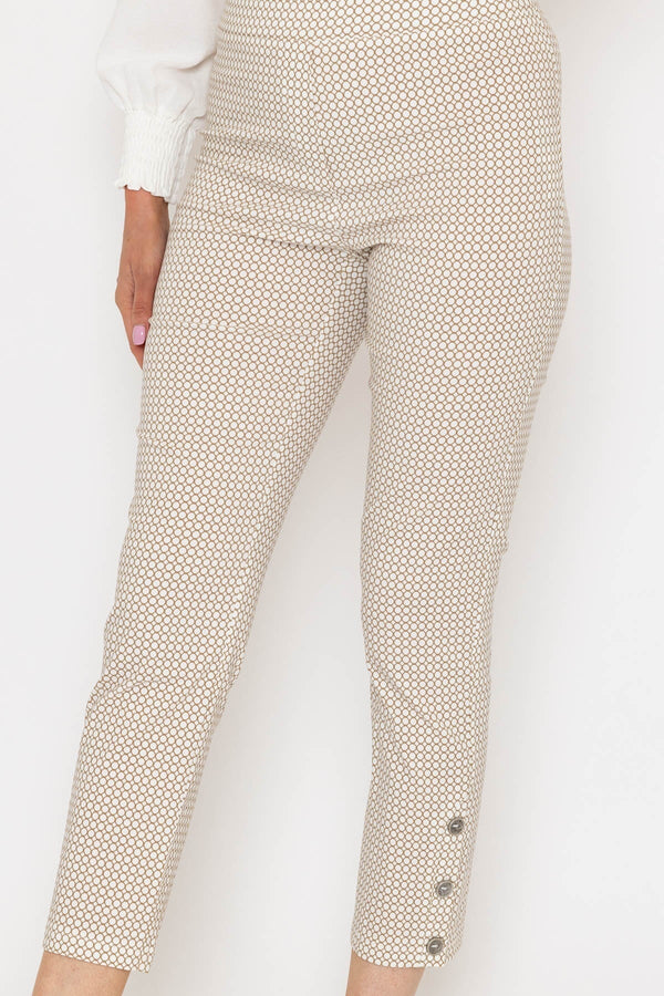 Carraig Donn Print Button Trousers in Sand
