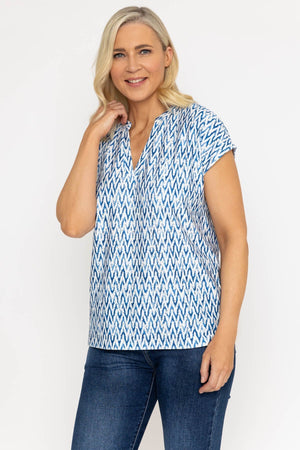 Carraig Donn Printed Blue Jersey Top