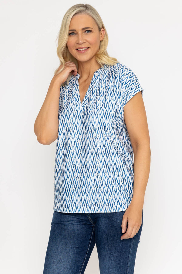 Carraig Donn Printed Blue Jersey Top