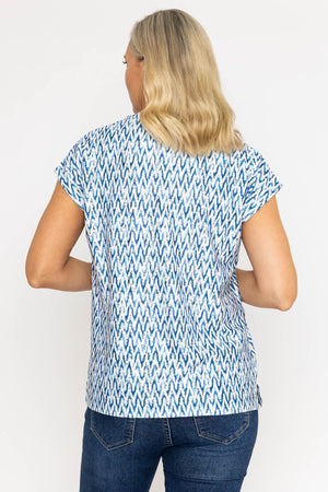 Carraig Donn Printed Blue Jersey Top