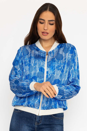 Carraig Donn Printed Bomber Jacket in Blue