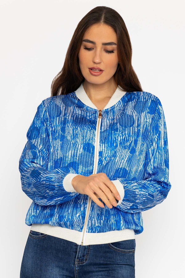 Carraig Donn Printed Bomber Jacket in Blue