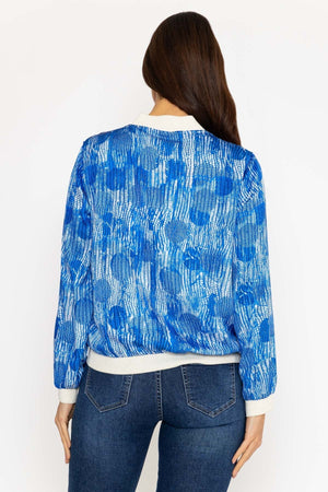 Carraig Donn Printed Bomber Jacket in Blue