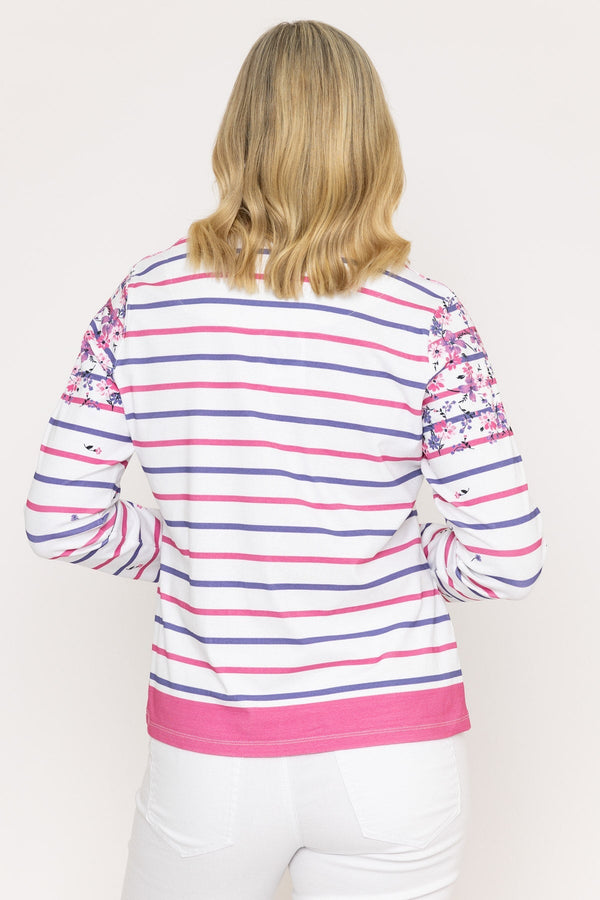 Carraig Donn Printed Breton Top in Pink