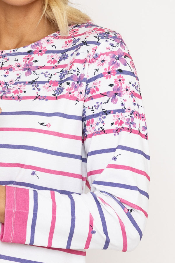 Carraig Donn Printed Breton Top in Pink