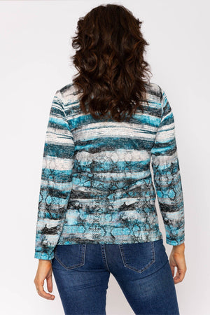 Carraig Donn Printed Burnout Top in Blue