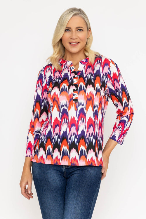 Printed Jersey Blouse in Pink