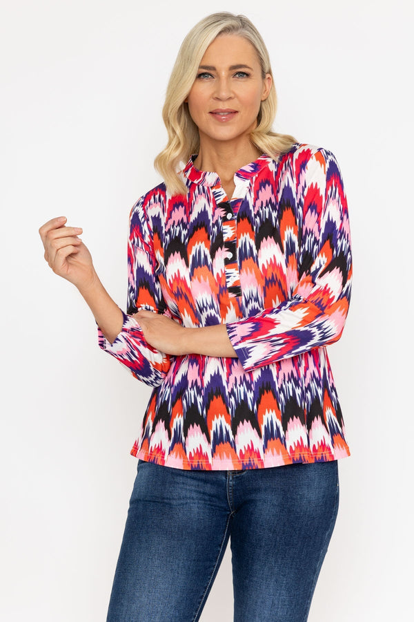 Carraig Donn Printed Jersey Blouse in Pink