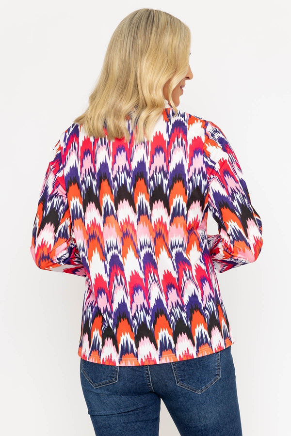 Carraig Donn Printed Jersey Blouse in Pink