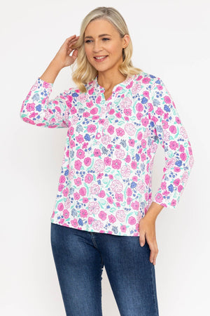 Carraig Donn Printed Jersey Top in Pink