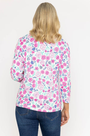 Carraig Donn Printed Jersey Top in Pink