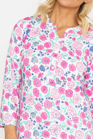 Carraig Donn Printed Jersey Top in Pink