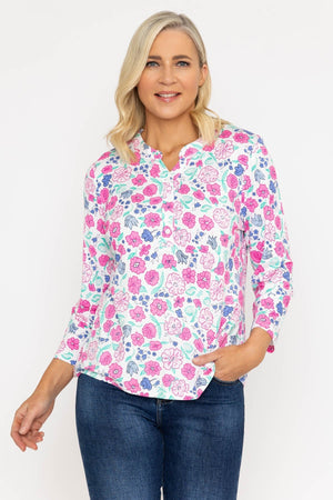 Carraig Donn Printed Jersey Top in Pink