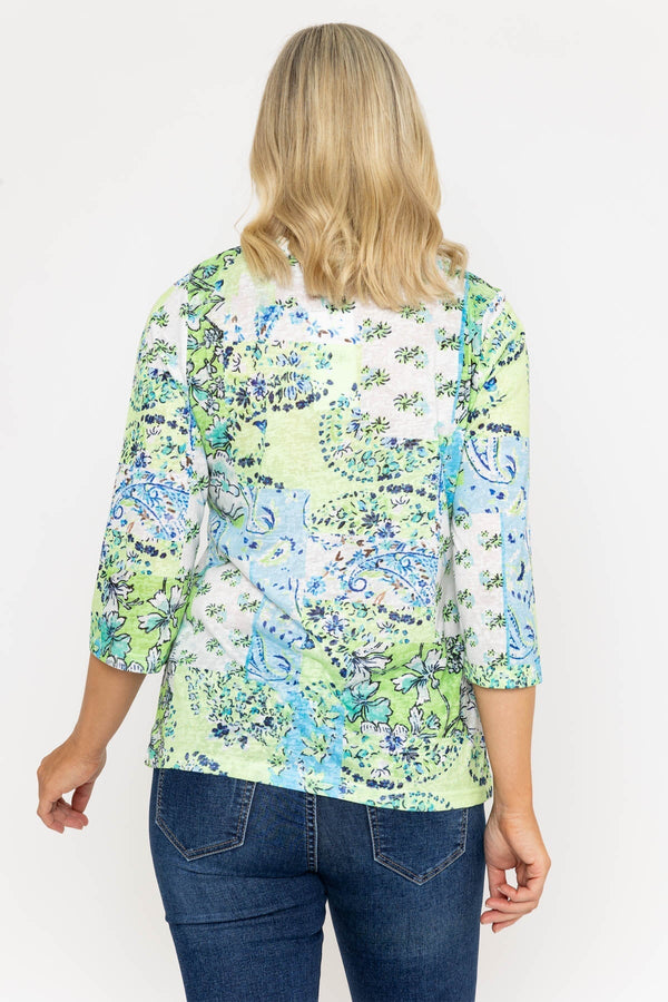 Carraig Donn Printed Plaquet Top In Green