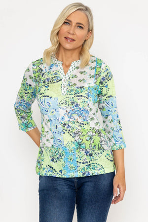 Carraig Donn Printed Plaquet Top In Green