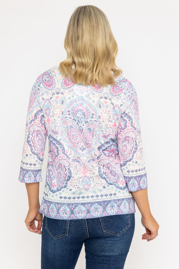 Carraig Donn Printed Plaquet Top in Pink