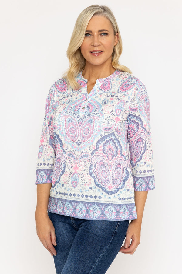 Carraig Donn Printed Plaquet Top in Pink
