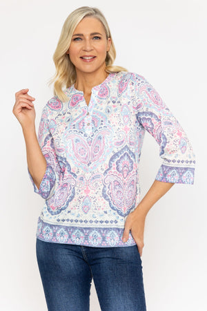 Carraig Donn Printed Plaquet Top in Pink