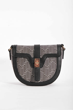Carraig Donn Printed Saddle Bag in Black
