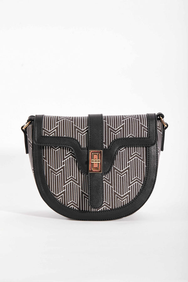 Carraig Donn Printed Saddle Bag in Black