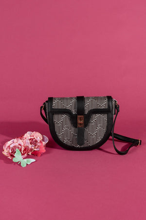Carraig Donn Printed Saddle Bag in Black