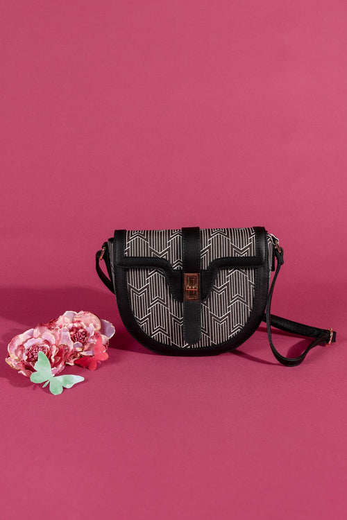 Carraig Donn Printed Saddle Bag in Black