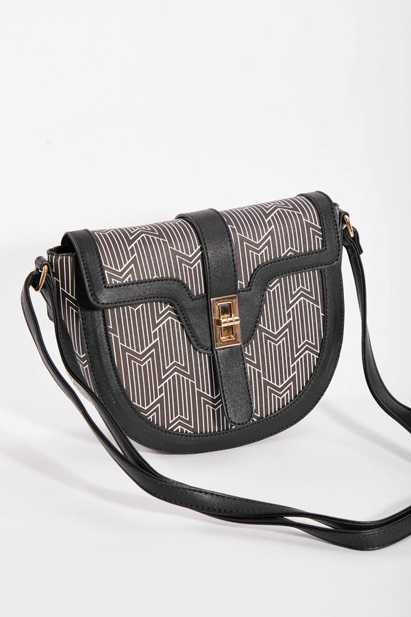 Carraig Donn Printed Saddle Bag in Black