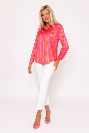 Carraig Donn Printed Sateen Shirt in Pink Print