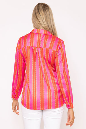 Carraig Donn Printed Sateen Shirt in Pink Print