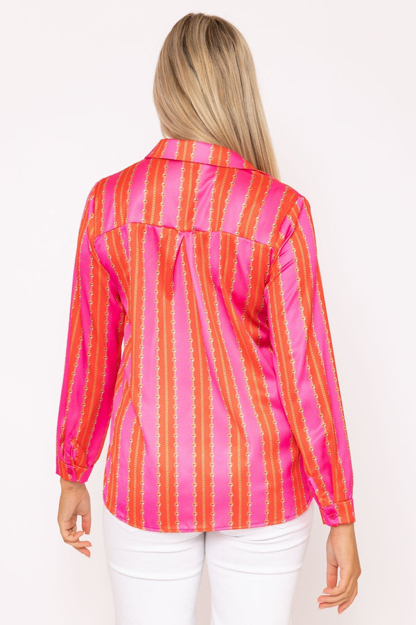 Carraig Donn Printed Sateen Shirt in Pink Print