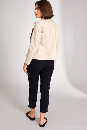 Carraig Donn PU Biker Jacket in Cream