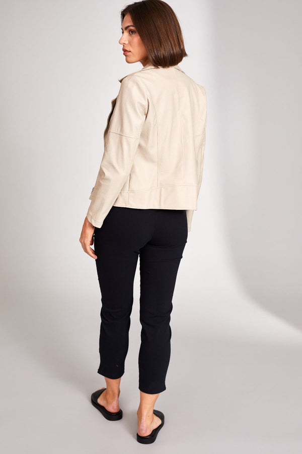 Carraig Donn PU Biker Jacket in Cream