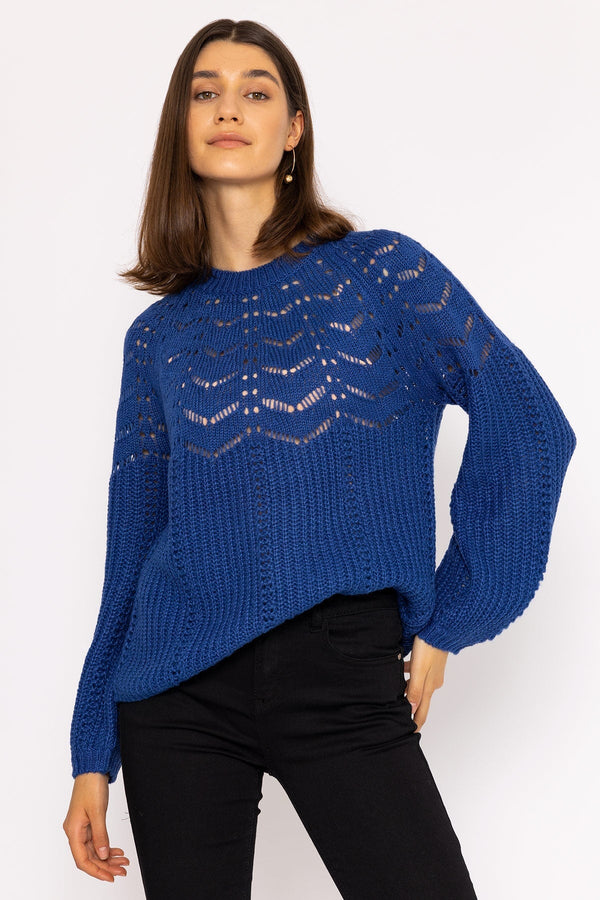 Carraig Donn Puff Sleeve Knit in Cobalt