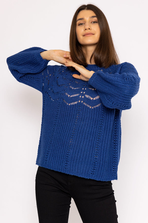 Carraig Donn Puff Sleeve Knit in Cobalt
