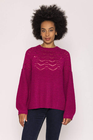 Carraig Donn Puff Sleeve Knit in Fuschia