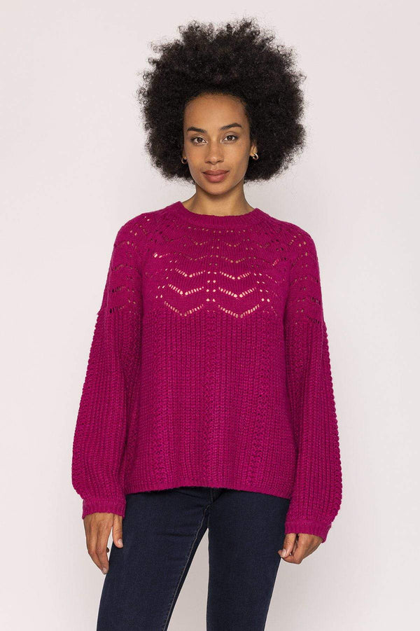 Carraig Donn Puff Sleeve Knit in Fuschia