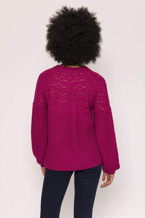 Carraig Donn Puff Sleeve Knit in Fuschia