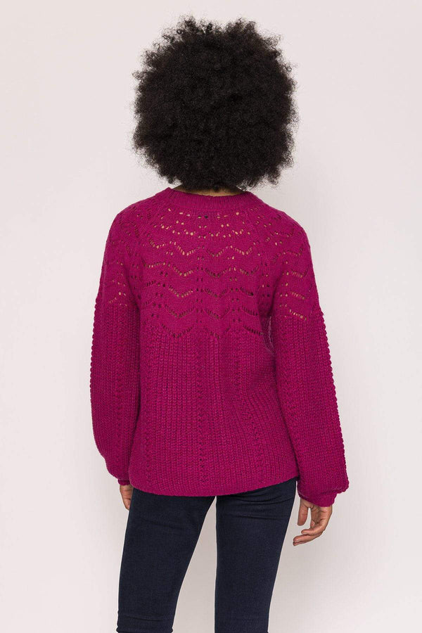 Carraig Donn Puff Sleeve Knit in Fuschia