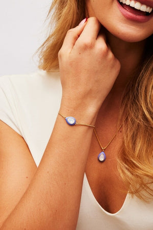 Carraig Donn Purple Enamel and Opal Bracelet