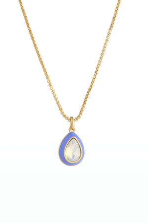Carraig Donn Purple Enamel and Opal Necklace