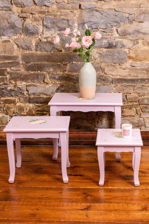 Carraig Donn Purple Floral Nest Of 3 Tables
