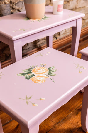 Carraig Donn Purple Floral Nest Of 3 Tables