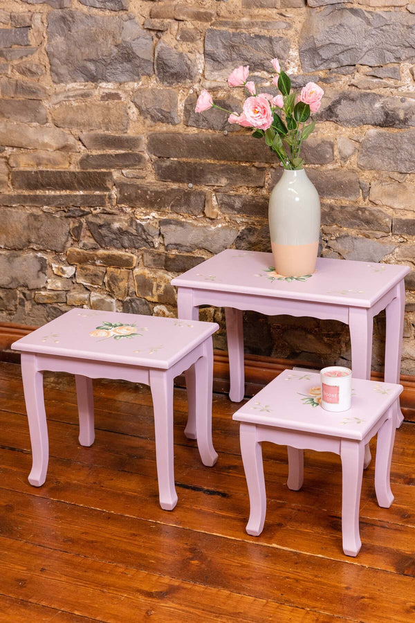 Carraig Donn Purple Floral Nest Of 3 Tables