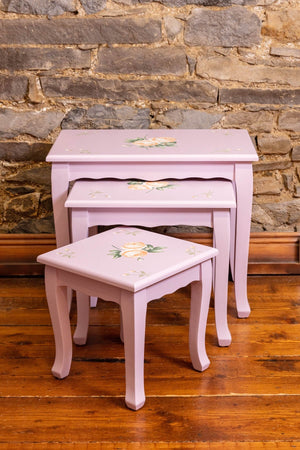 Carraig Donn Purple Floral Nest Of 3 Tables