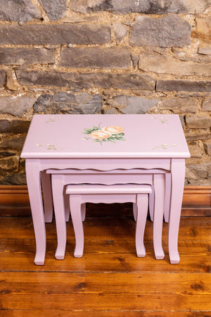 Carraig Donn Purple Floral Nest Of 3 Tables